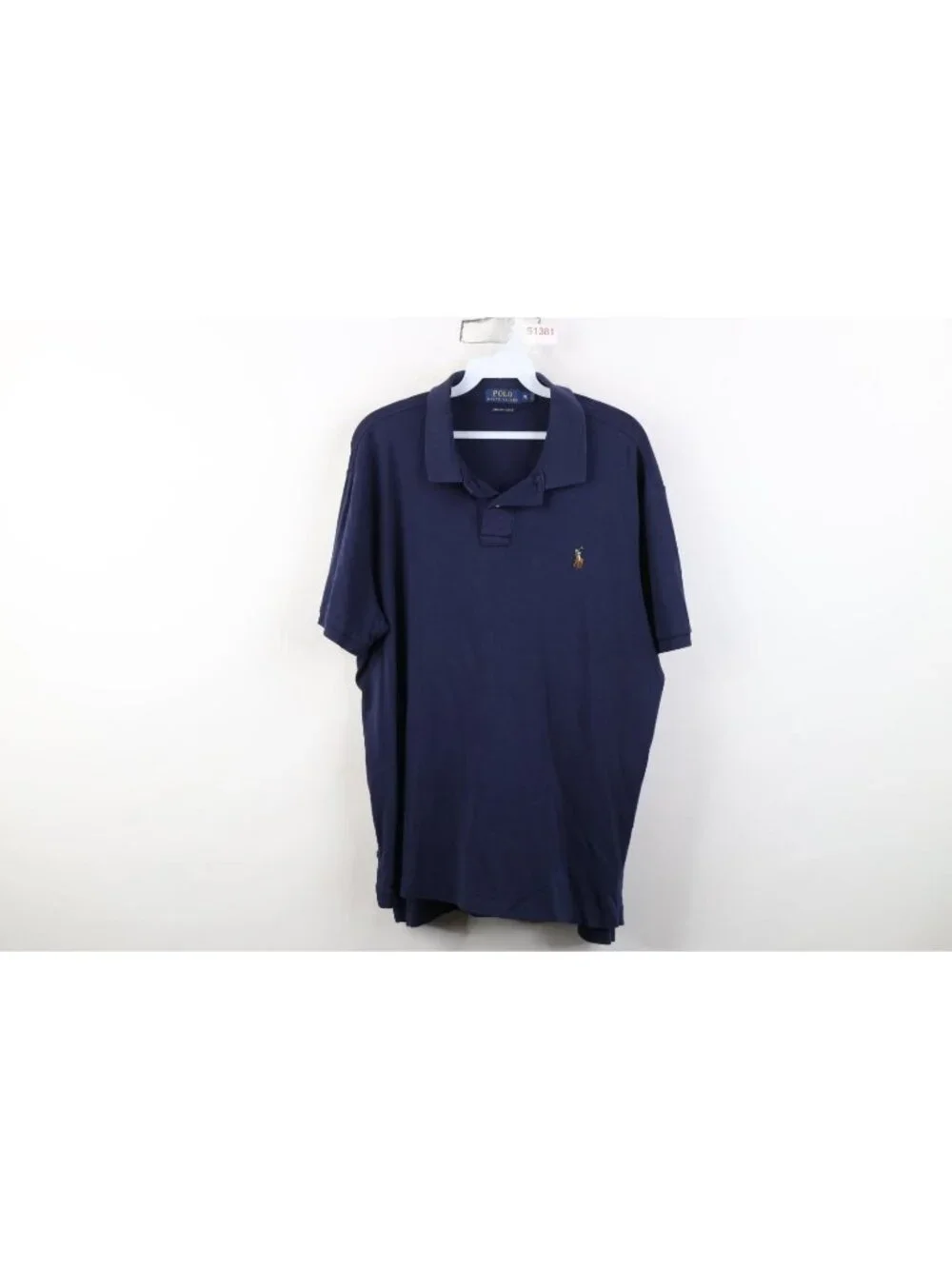 Y2K Ralph Lauren Mens XL Faded Pima Soft Cotton Touch Golf Polo Shirt Navy Blue